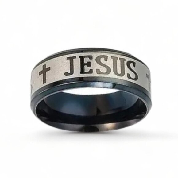 Jewelry - NEW - STAINLESS STEEL SIZE 7 FAITH RING - OPTION SZ7-6